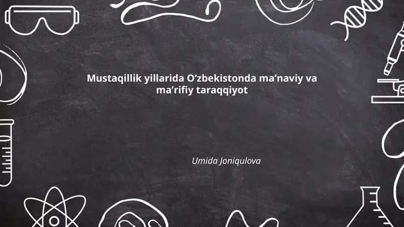 Ma'naviy va ma'rifiy taraqqiyot