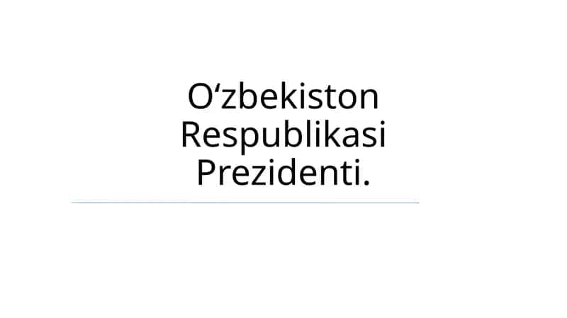 Oʻzbekiston Respublikasi Prezidenti