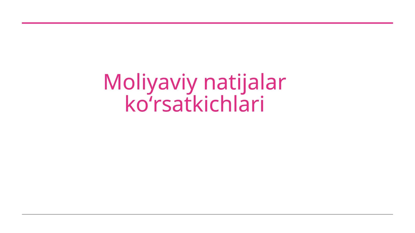 Moliyaviy natijalar koʻrsatkichlari