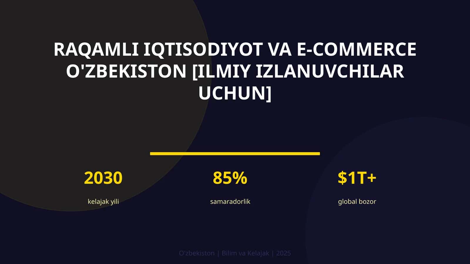 Raqamli iqtisodiyot va e-commerce O'zbekiston [ilmiy izlanuvchilar uchun]
