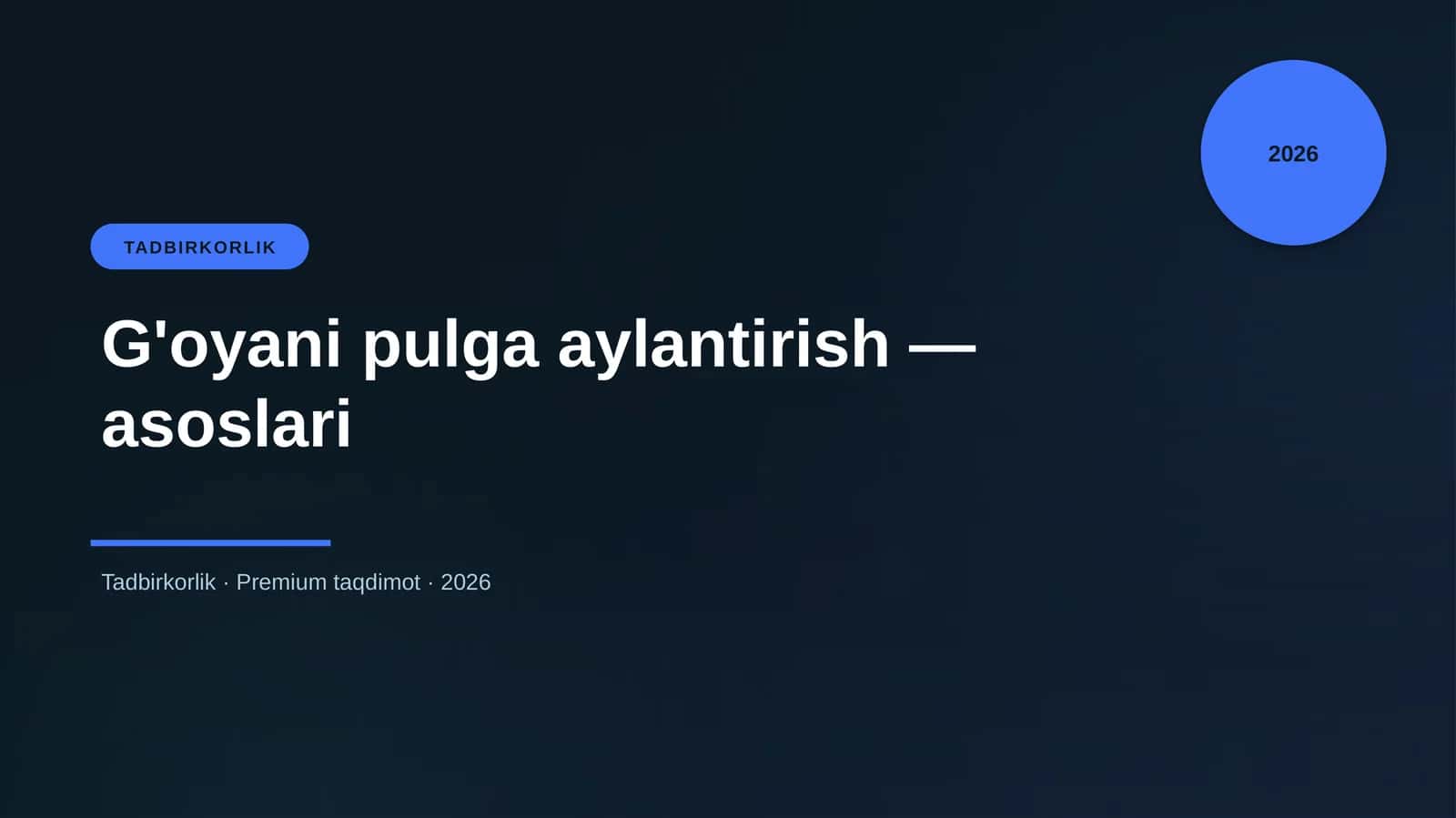 G'oyani pulga aylantirish — asoslari