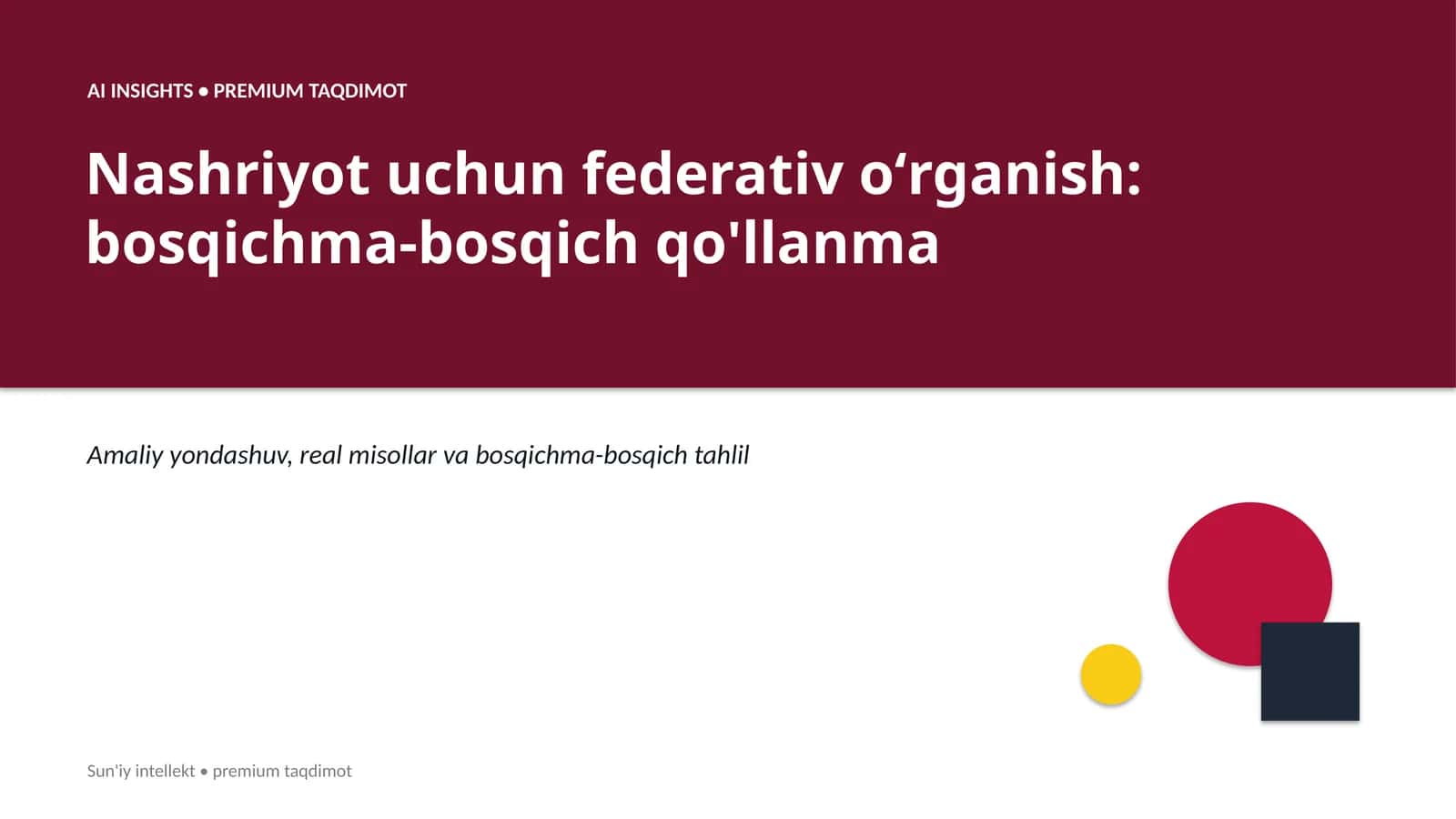 AI INSIGHTS • PREMIUM TAQDIMOT