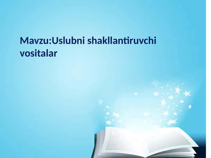 SO‘ZLASHUV USLUBI