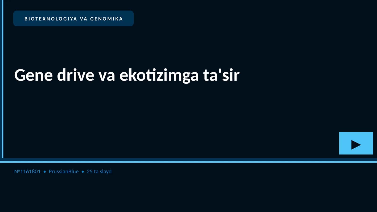 BIOTEXNOLOGIYA VA GENOMIKA