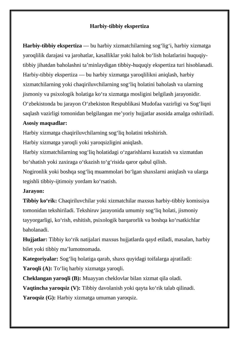 Harbiy tibbiy ekspertiza