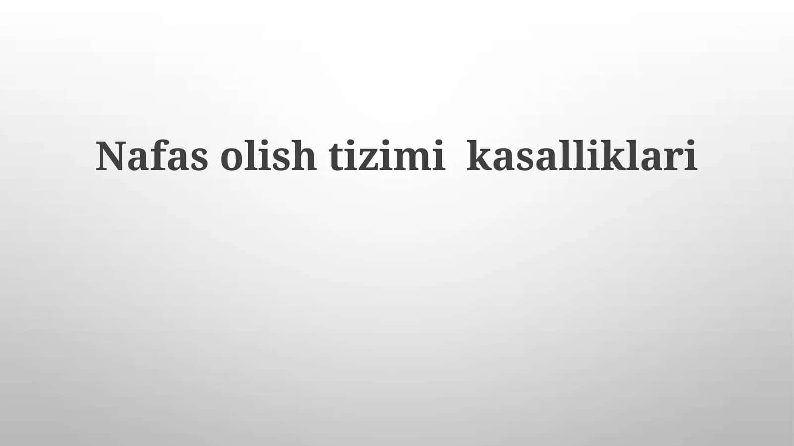 Nafasolishtizimikasalliklari