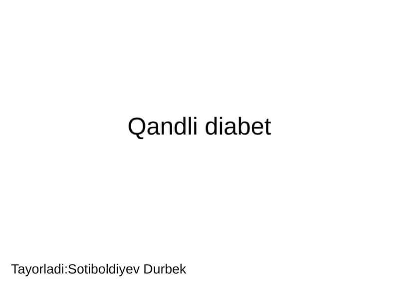 Qandli diabet