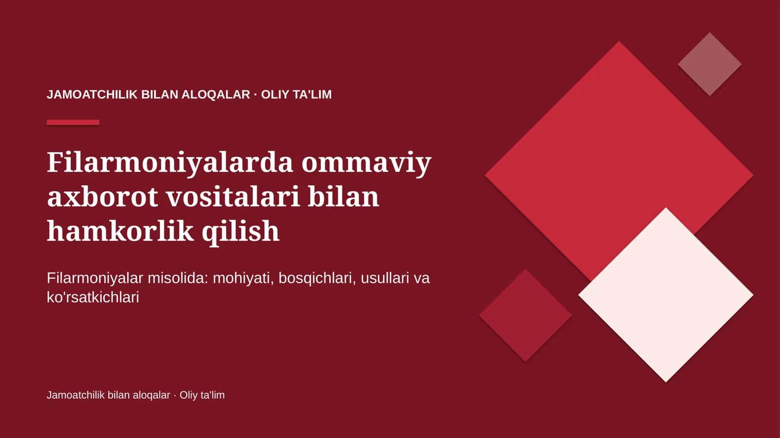 Filarmoniyalarda ommaviy axborot vositalari bilan hamkorlik qilish
