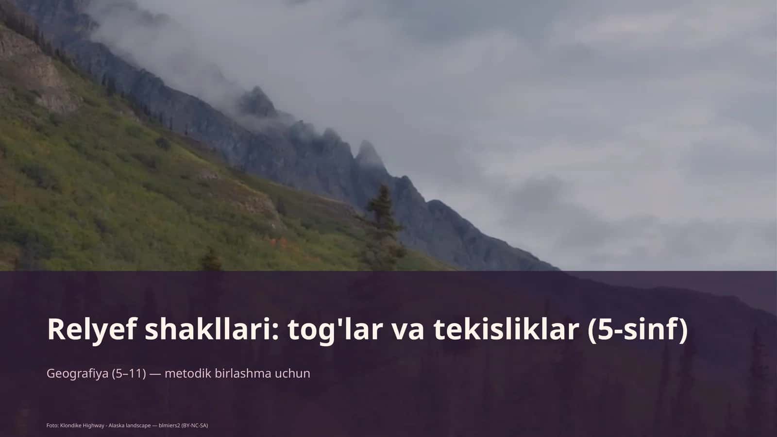 Relyef shakllari: tog'lar va tekisliklar (5-sinf)