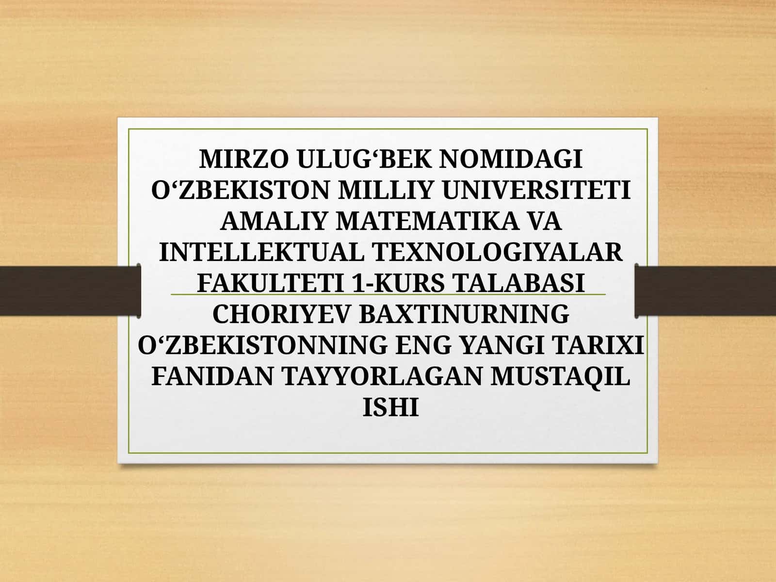 Oʻzbekistonda millatlararo totuvlik va diniy bagʻrikenglik