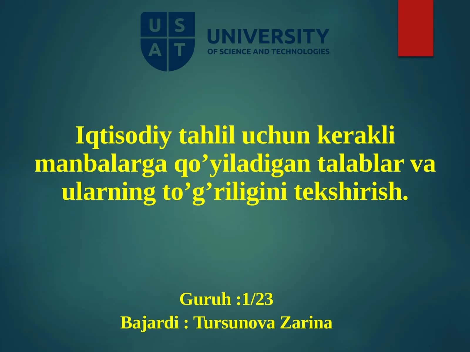 Iqtisodiy Tahlil