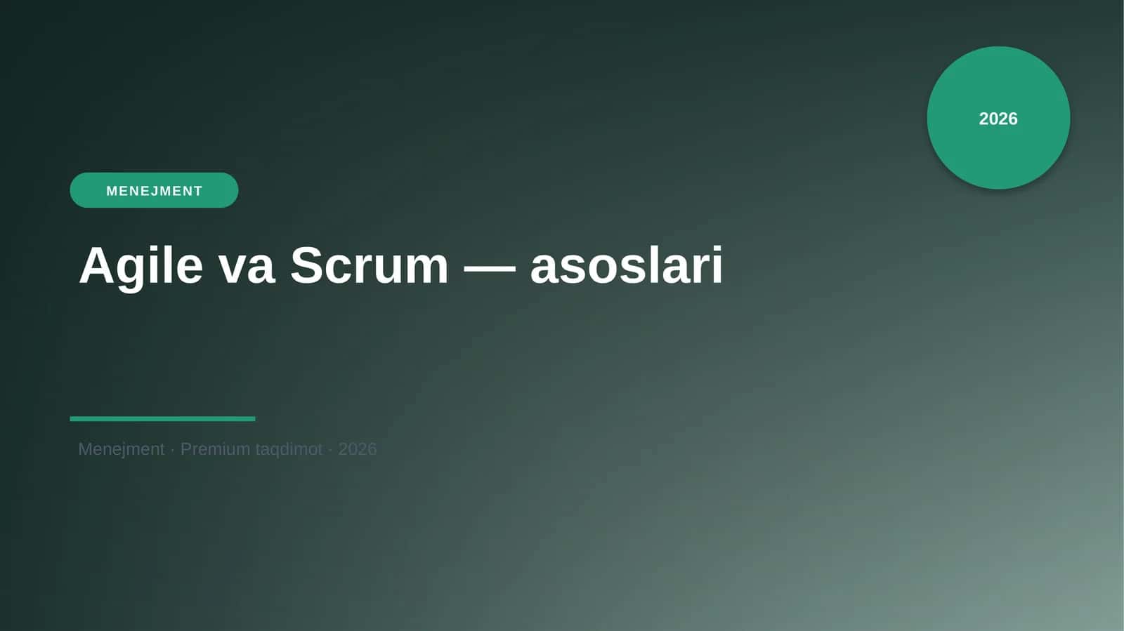 Agile va Scrum — asoslari