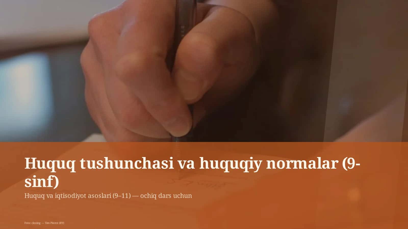 Huquq tushunchasi va huquqiy normalar (9-sinf)