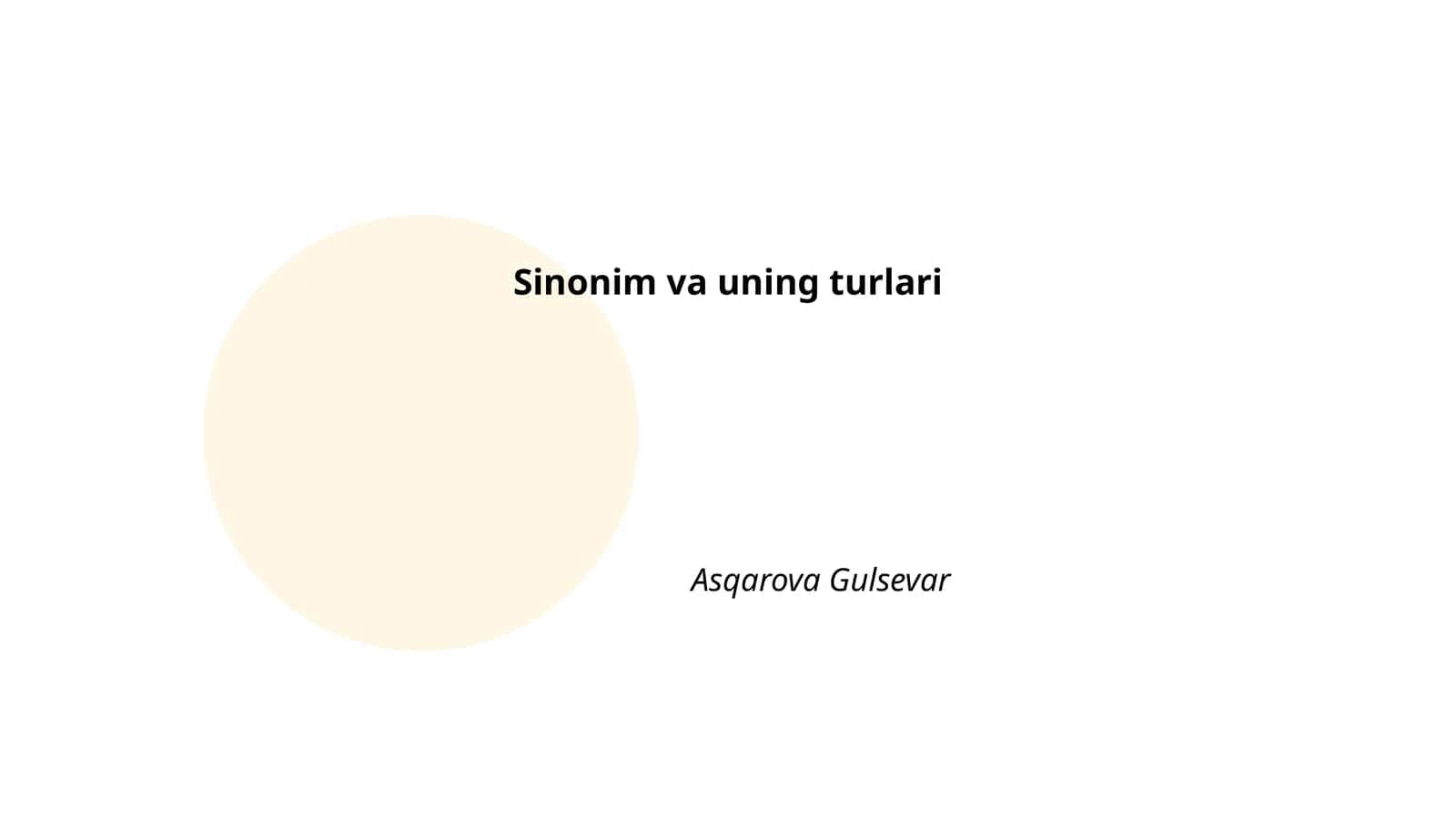 Sinonim va uning turlari