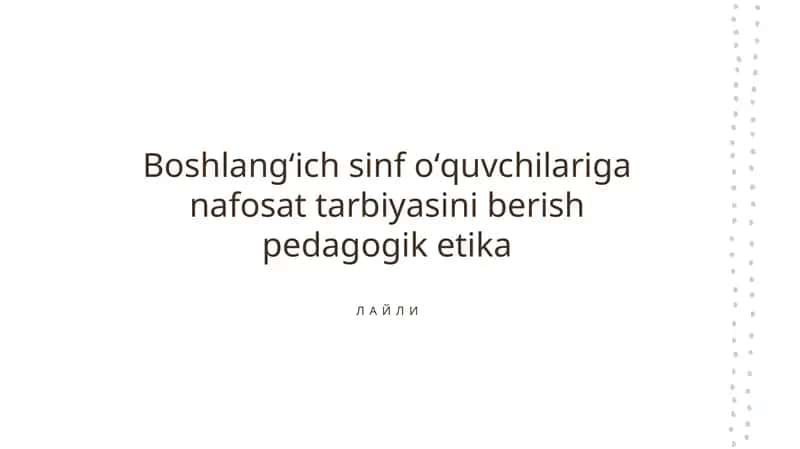 Nafosat Tarbiyasi Asoslari