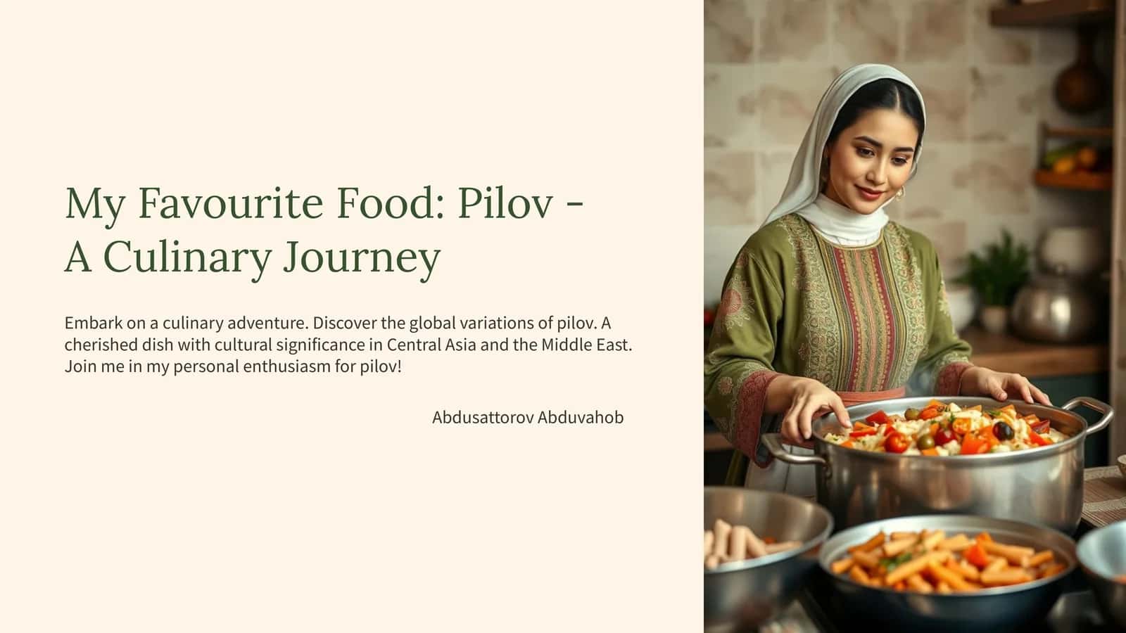 My Favourite Food: Pilov - A Culinary Journey