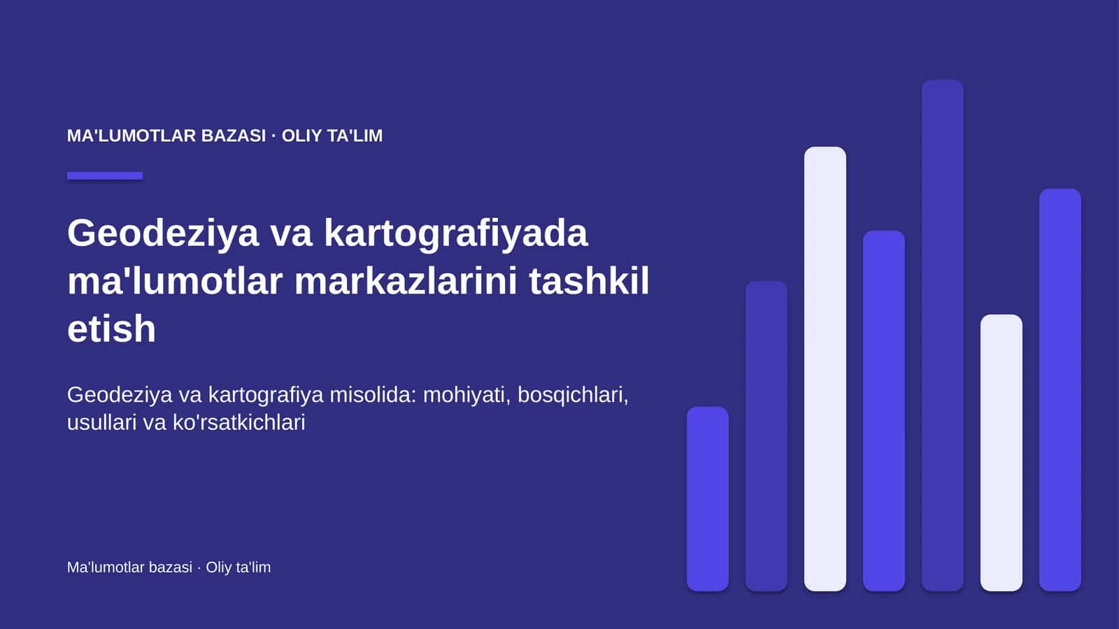 geodeziya va kartografiyada ma'lumotlar markazlarini tashkil etish 6384