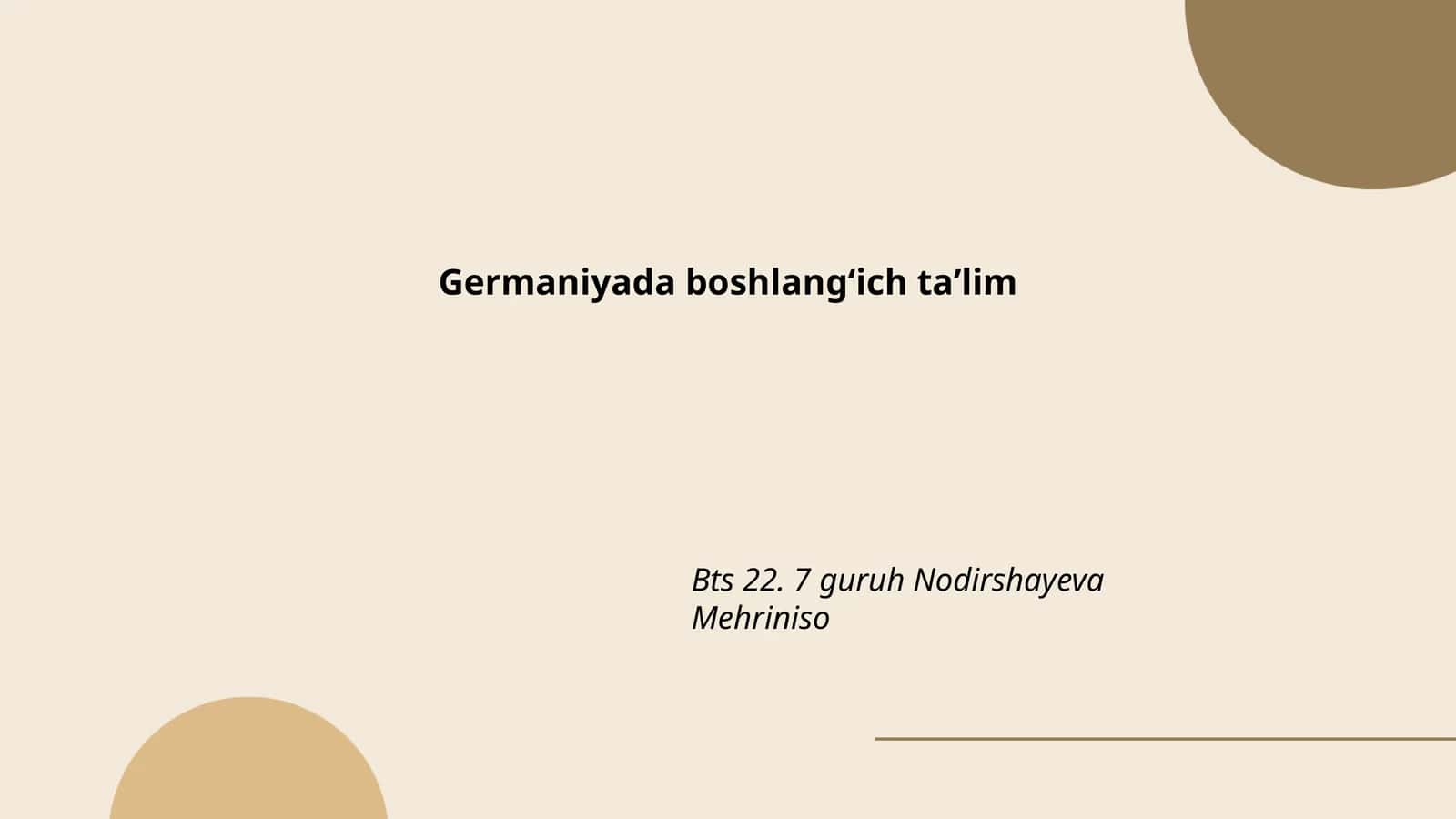 Germaniyada boshlangʻich taʼlim