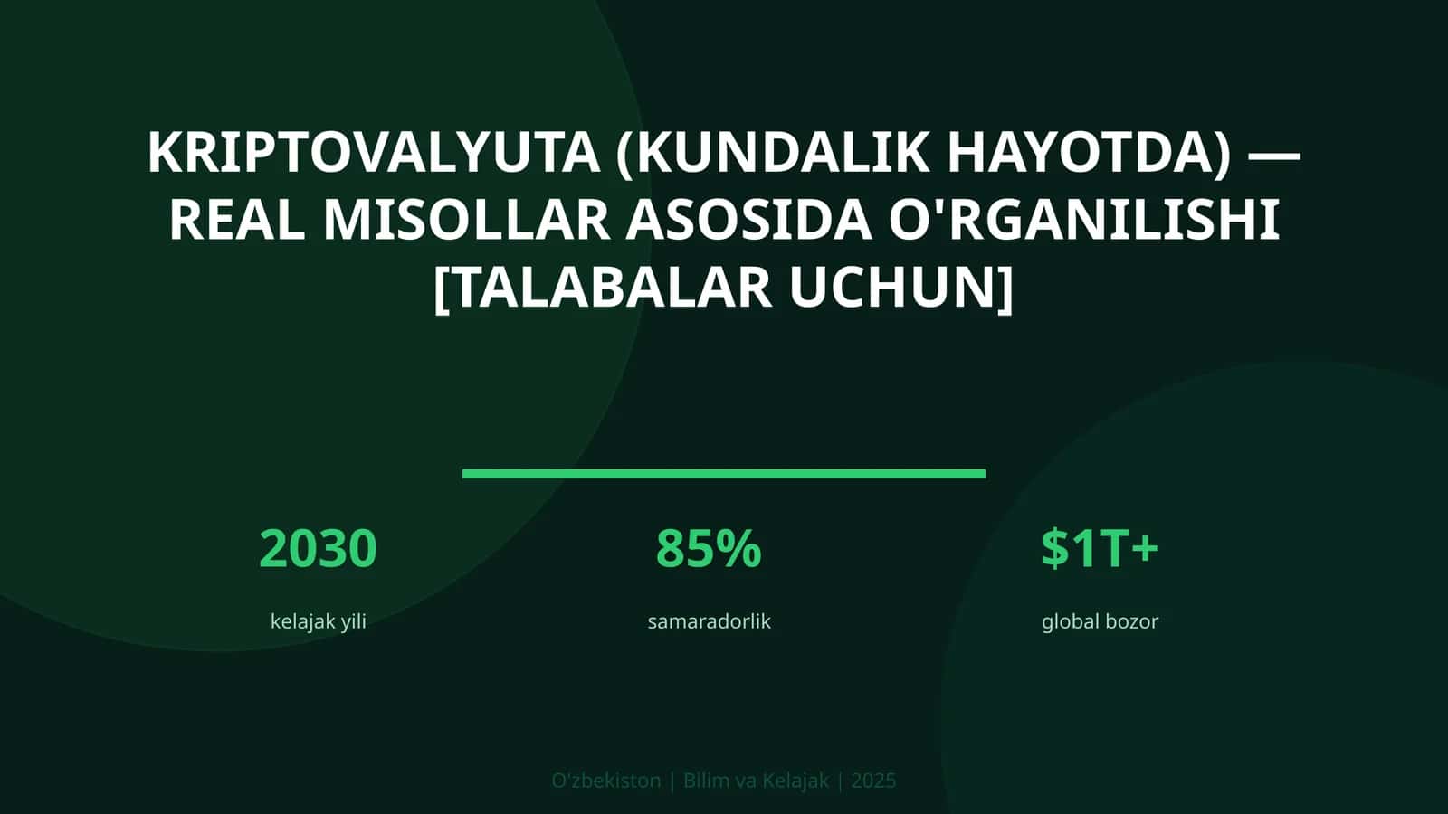 Kriptovalyuta (Kundalik hayotda) — Real Misollar Asosida O'rganilishi [Talabalar Uchun]