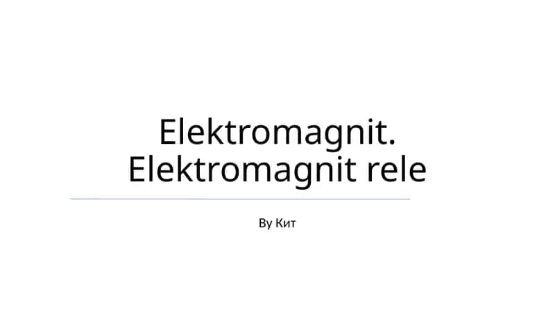 Elektromagnit rele