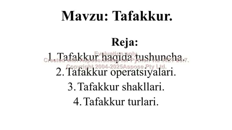 Tafakkur haqida tushunchalar