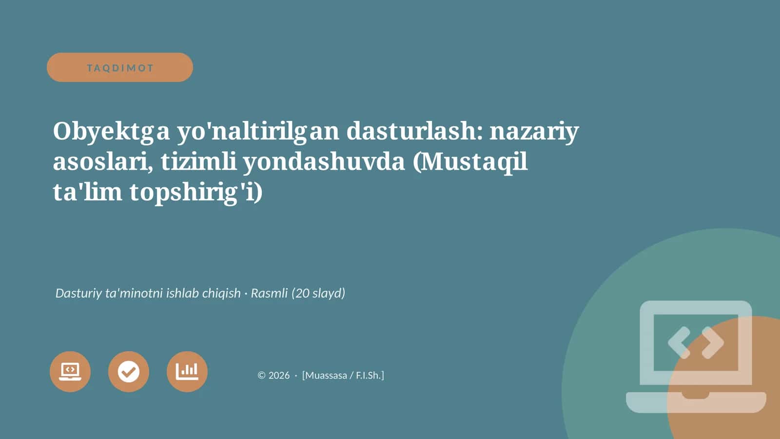 Obyektga yo'naltirilgan dasturlash
