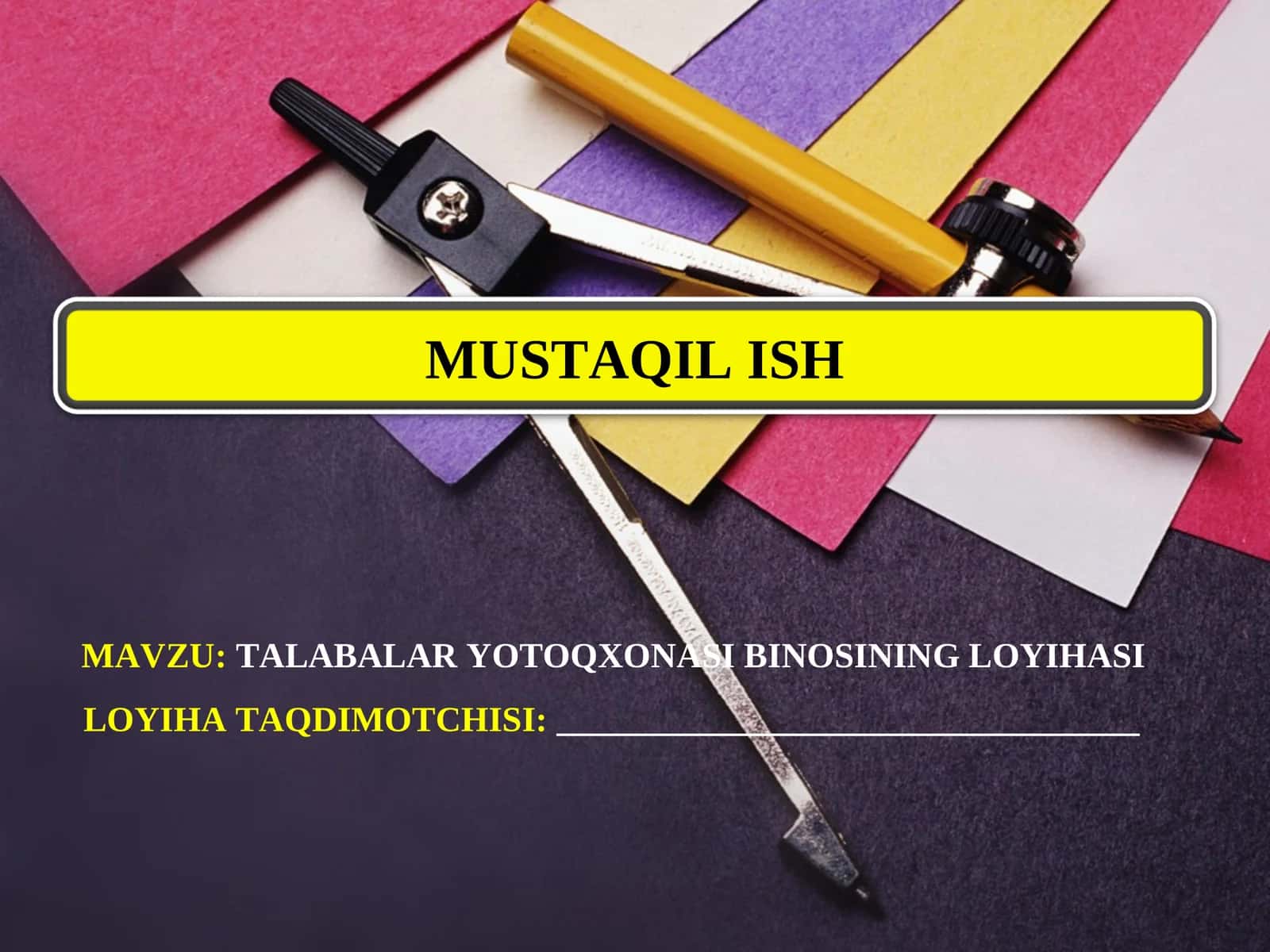 Talabalar Yotoqxonasi Binosining Loyihasi