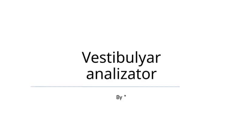 Vestibulyar analizator