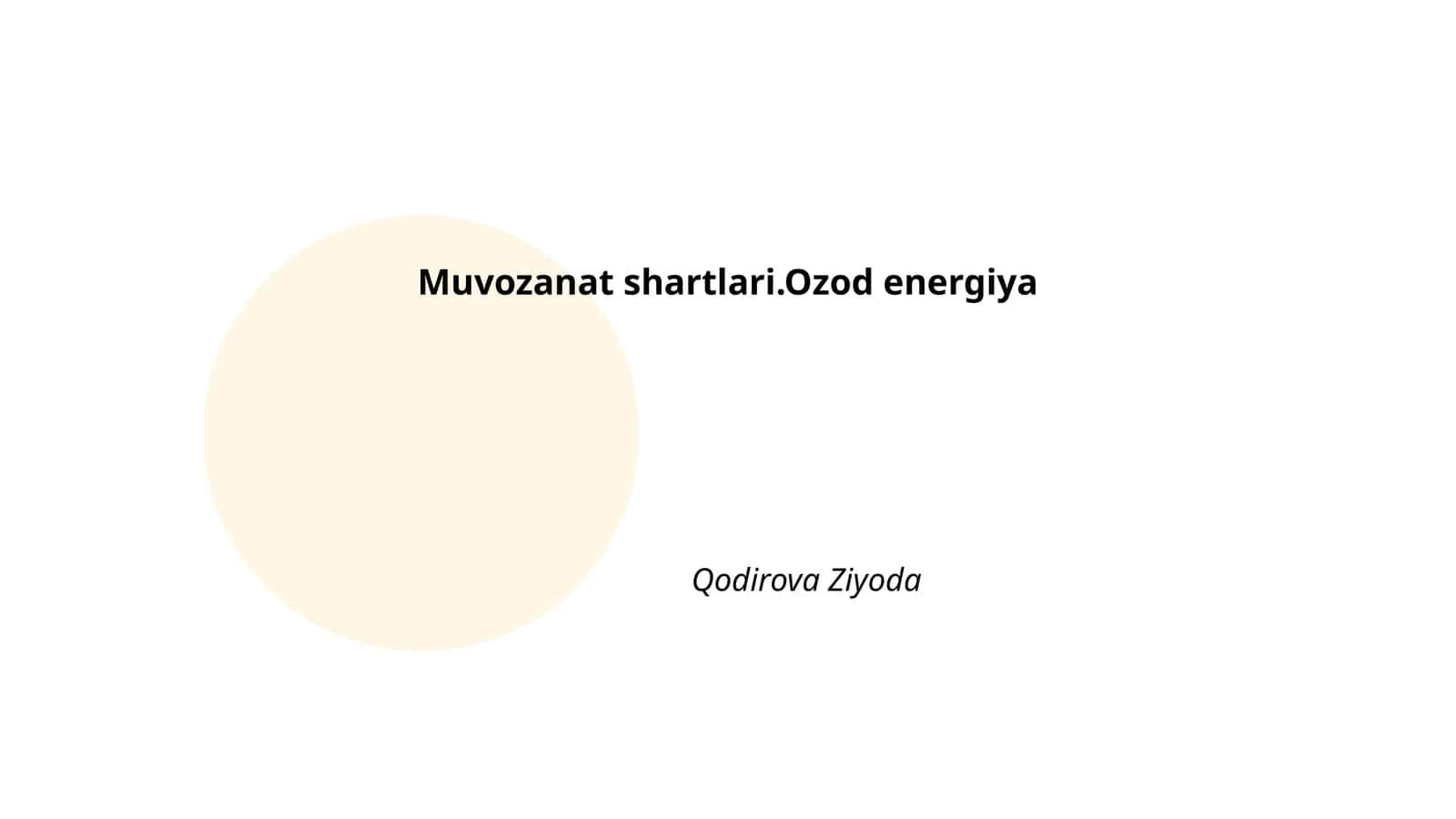 Ozod energiya manbalari