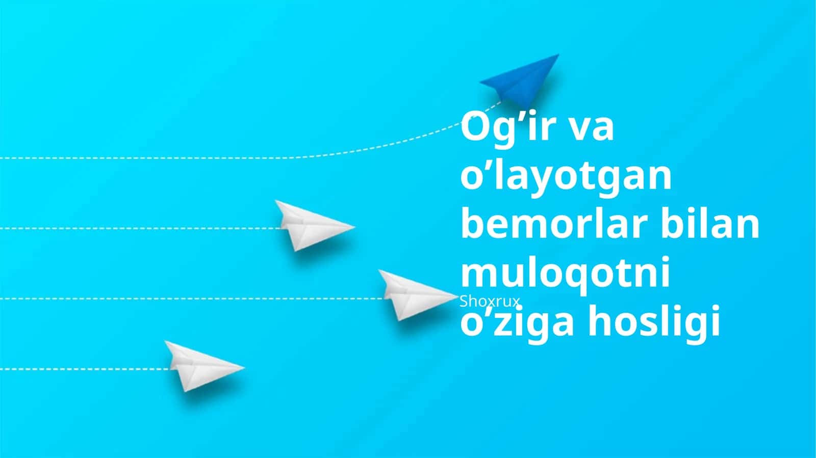 Og’ir va o’layotgan bemorlar bilan muloqotni o’ziga hosligi