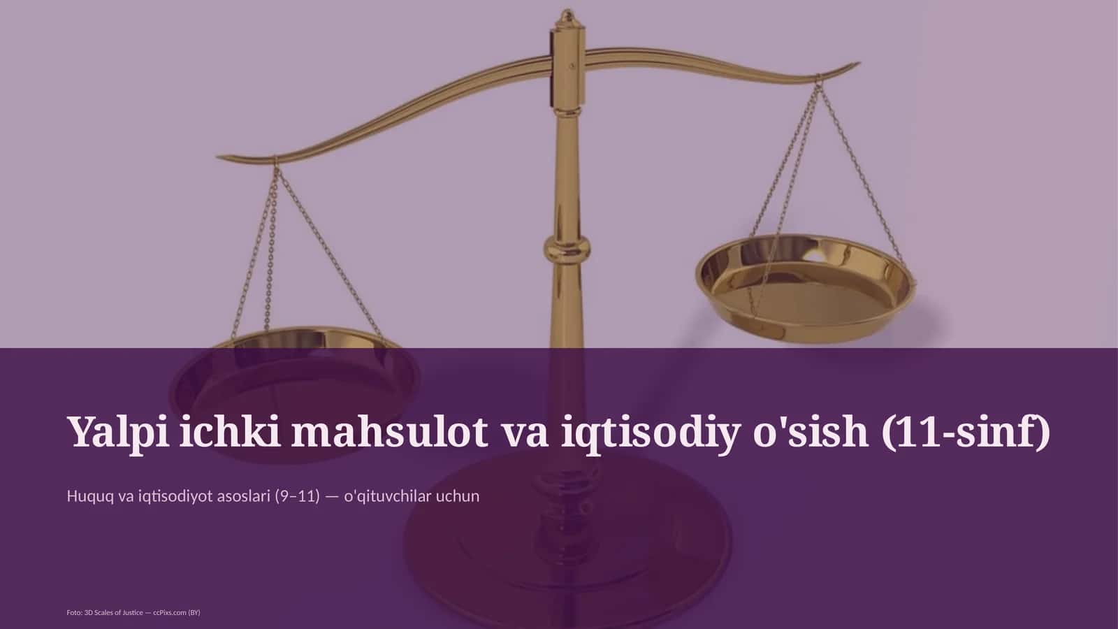 Huquq va iqtisodiyot asoslari (9–11) — o'qituvchilar uchun