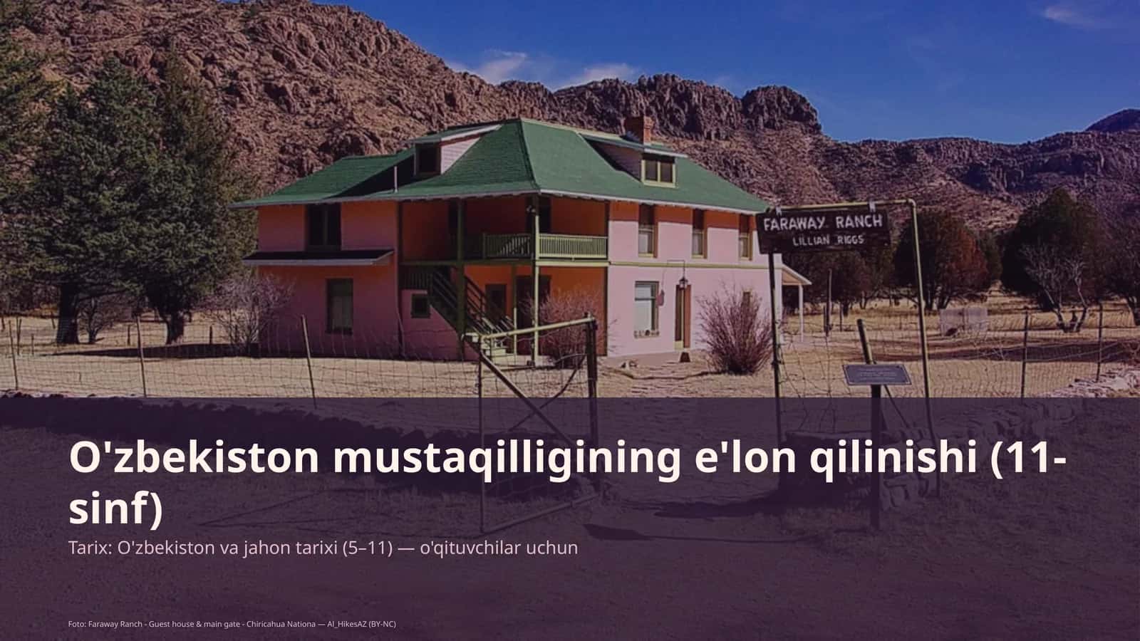O'zbekiston mustaqilligining e'lon qilinishi (11-sinf)