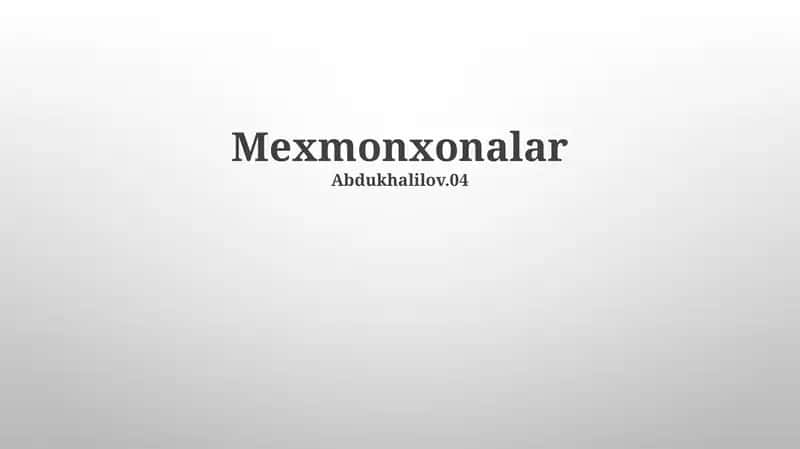 Mexmonxonalar