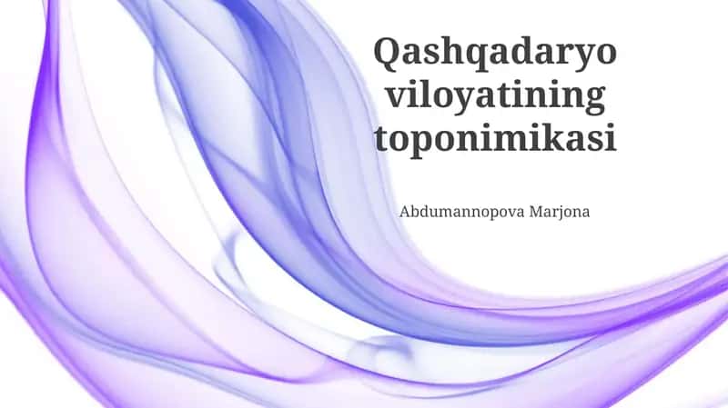 Qashqadaryo viloyatining toponimikasi