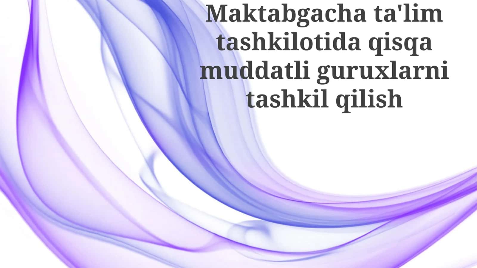 Qisqa muddatli guruhlar ta'rifi