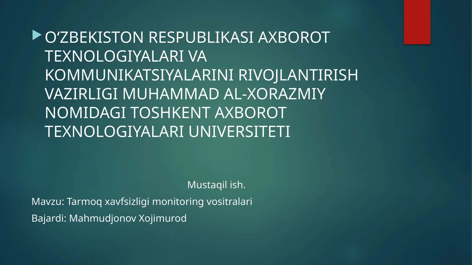 Tarmoq xavfsizligi monitoring vositalari