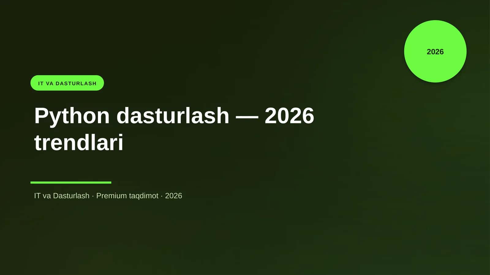 Python dasturlash — 2026 trendlari