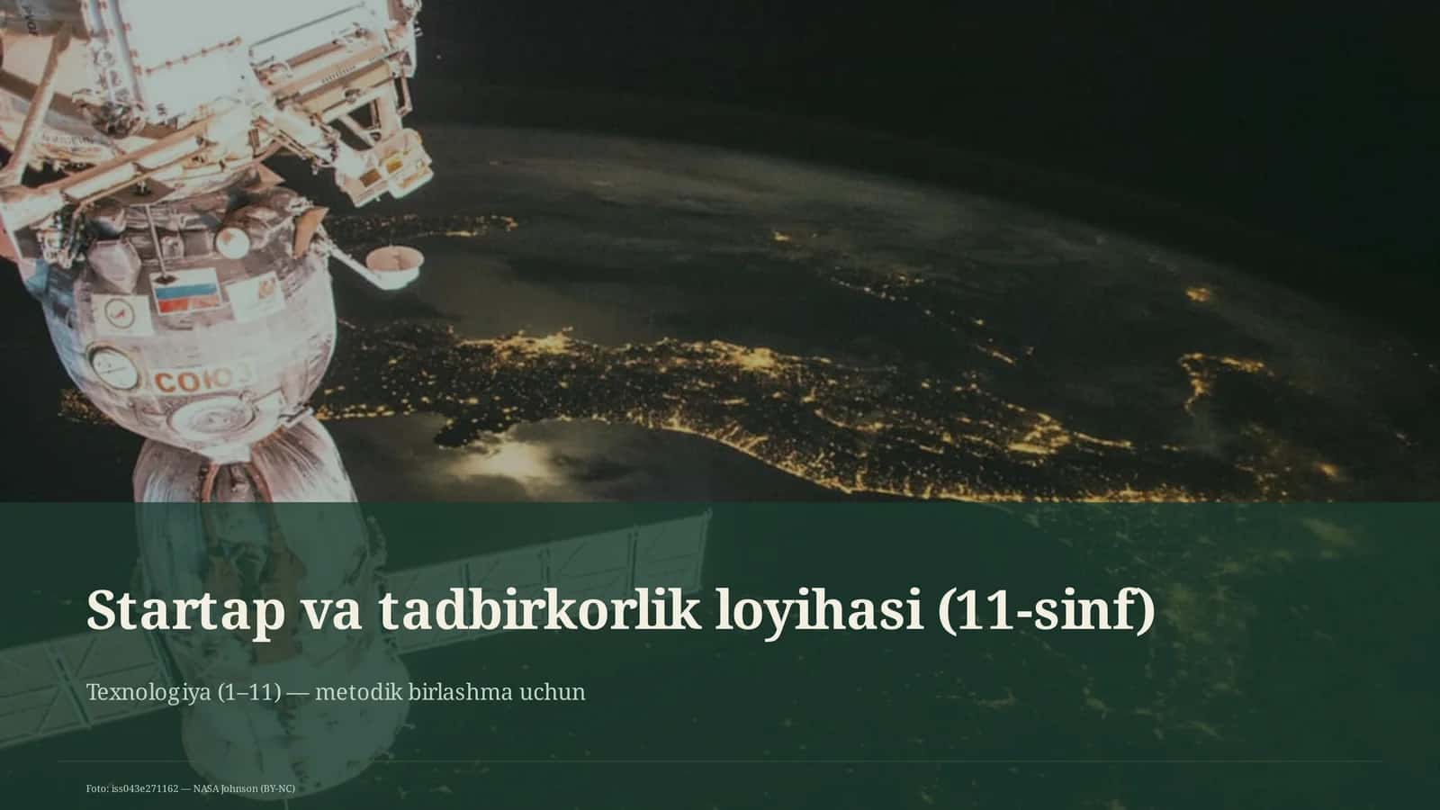 Startap va tadbirkorlik loyihasi (11-sinf)