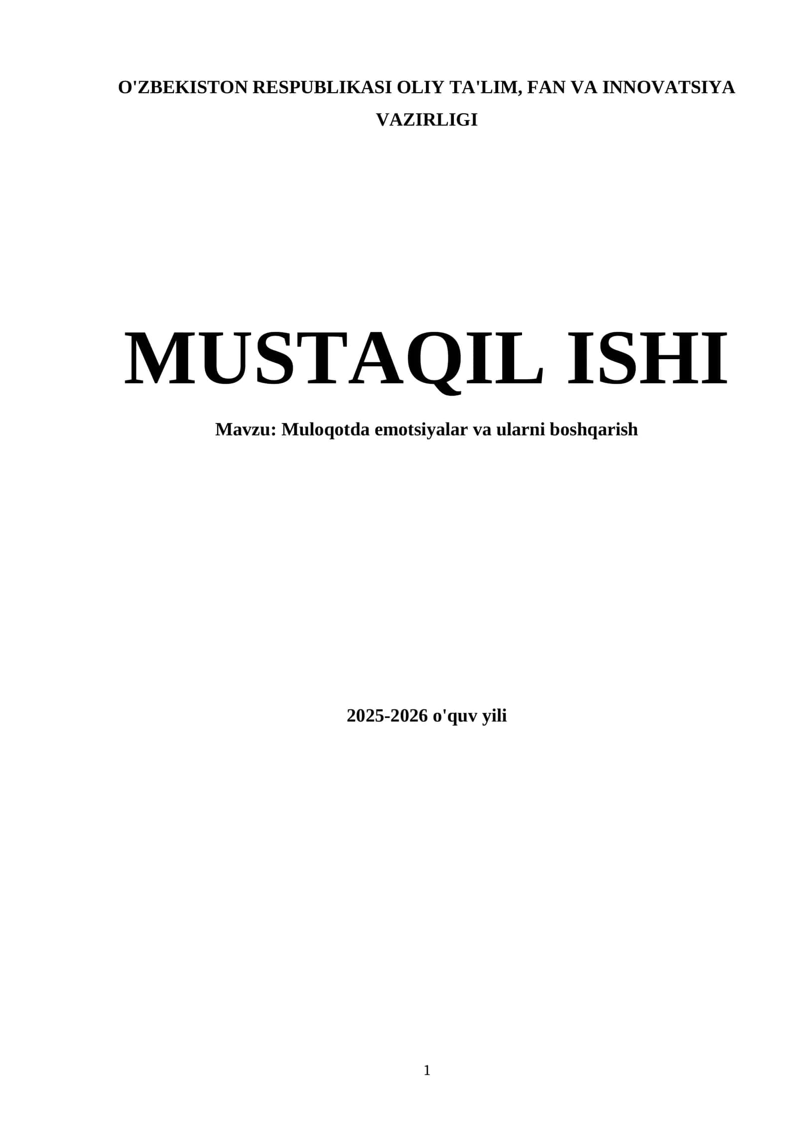 Muloqotda emotsiyalar va ularni boshqarish