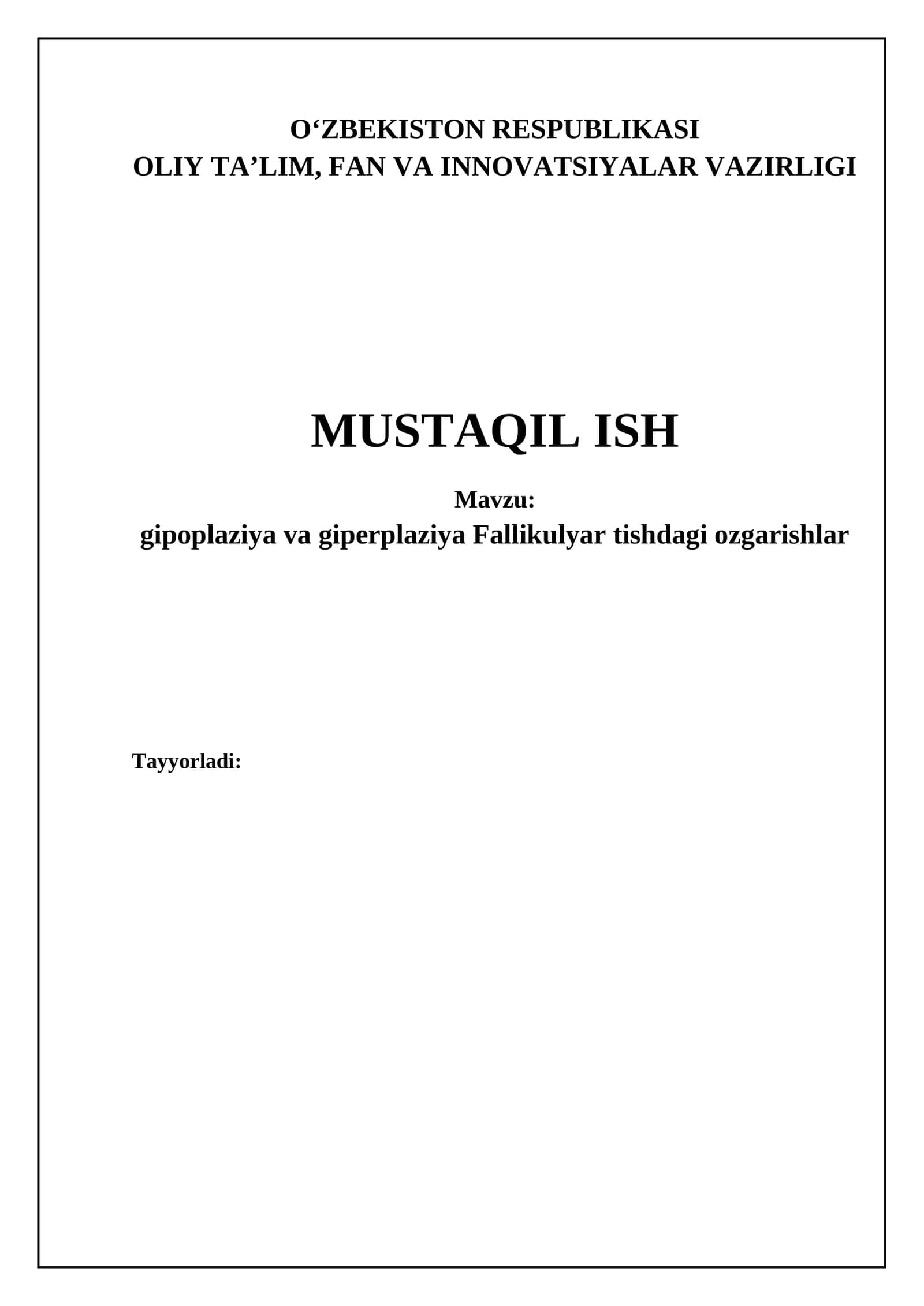 gipoplaziya va giperplaziya Fallikulyar tishdagi ozgarishlar