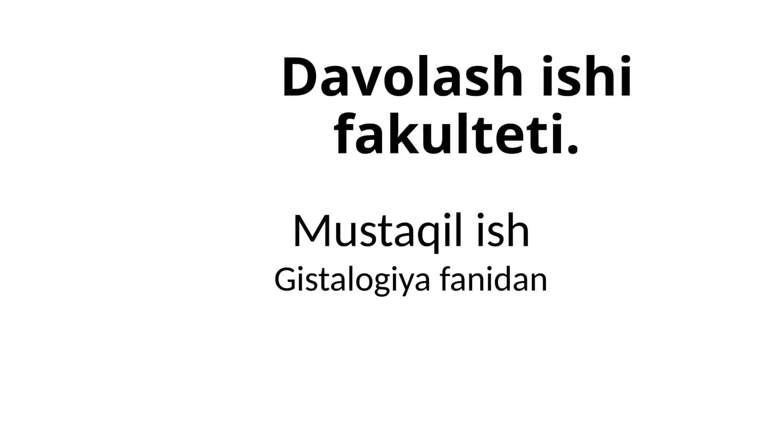 Davolashishifakulteti