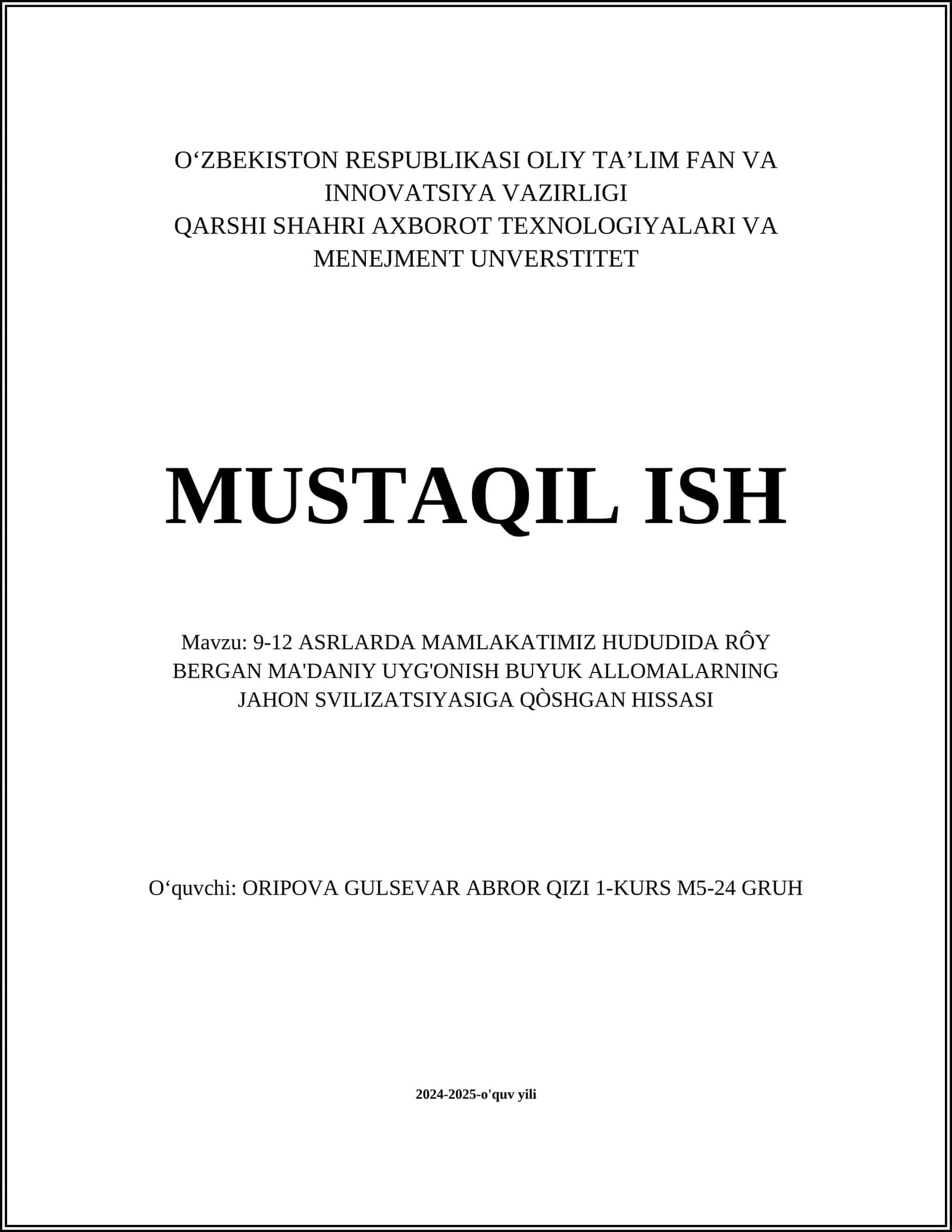 Al-Beruniy va uning ilmiy kashfiyotlari