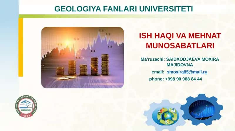 ISH HAQI VA MEHNAT MUNOSABATLARI