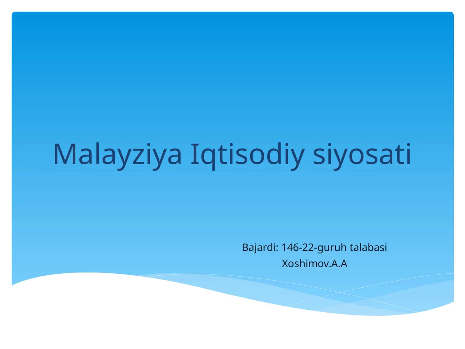 Malayziya Iqtisodiy Siyosati