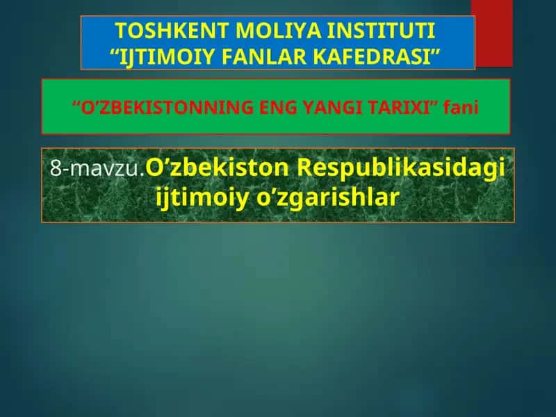 O‘zbekistonning eng yangi tarixi