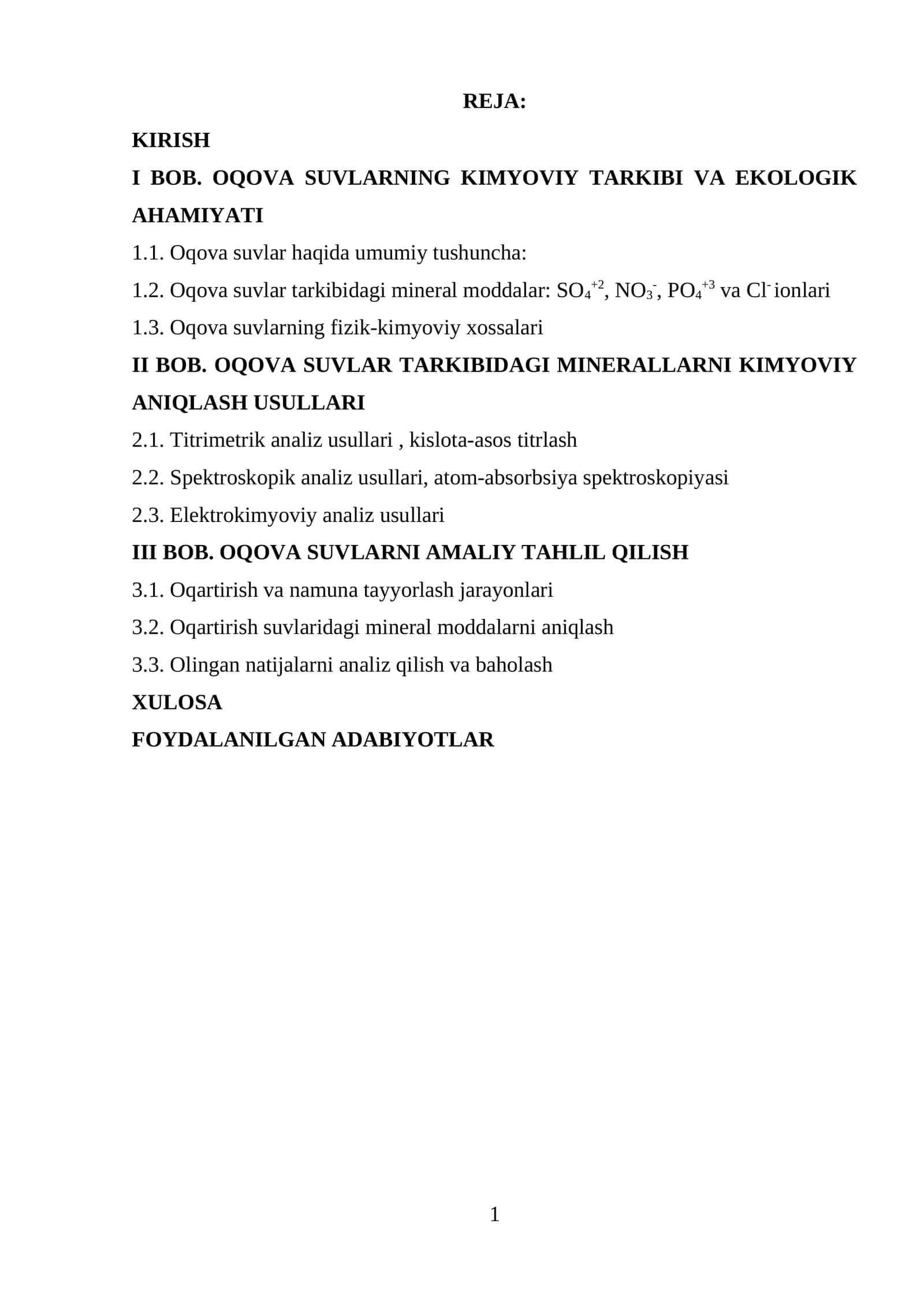 Oqova suvlar tarkibi