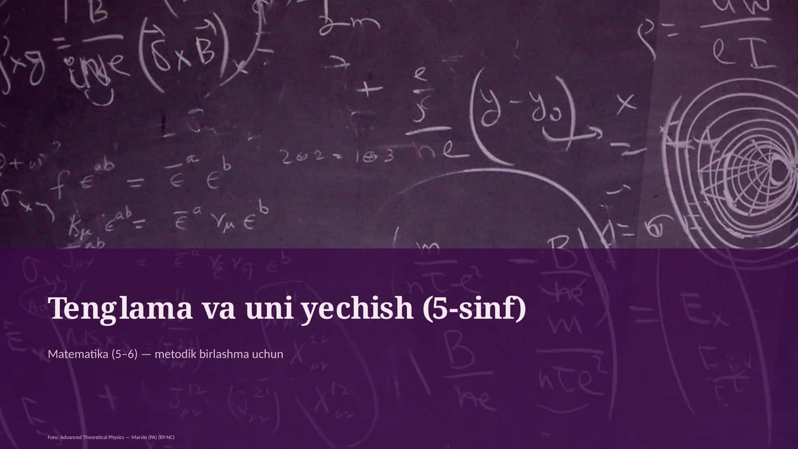 Tenglama va uni yechish (5-sinf)