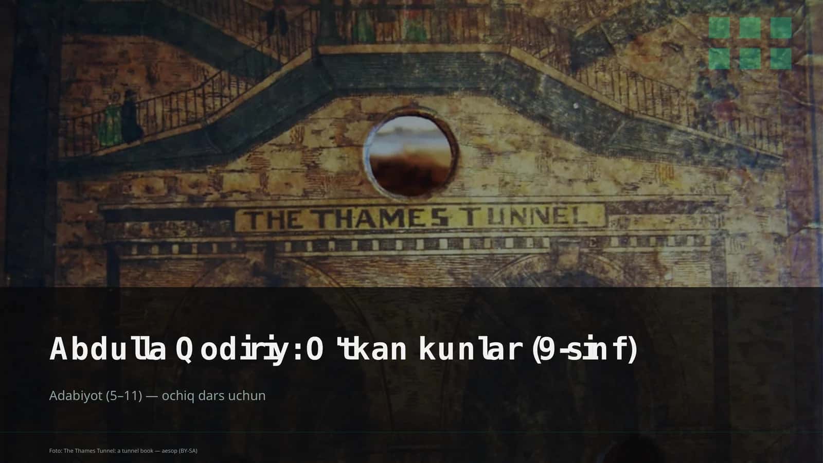 Abdulla Qodiriy: O'tkan kunlar (9-sinf)