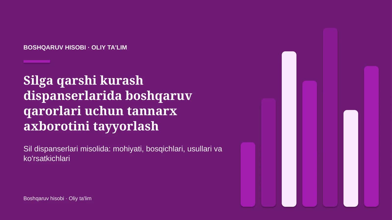 silga qarshi kurash dispanserlarida boshqaruv qarorlari uchun tannarx axborotini tayyorlash 6021