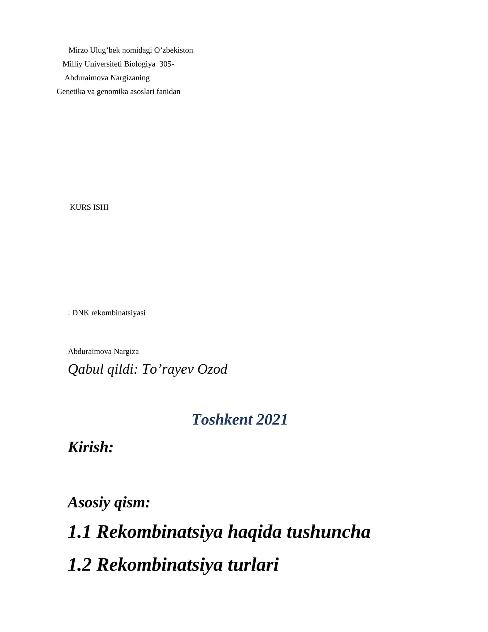 Genetika va genomika